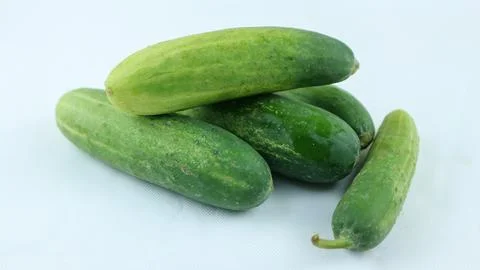 Fresh cucumbers isolated on white background Stock Photos