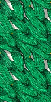 Fresh cucumbers vector pattern Stock Illustration