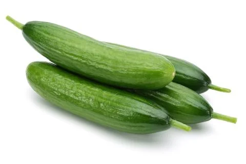 Fresh cucumbers on white background Stock Photos