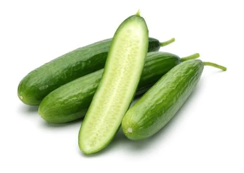 Fresh cucumbers on white background Stock-Fotos