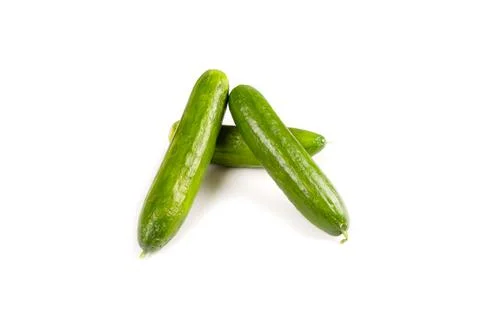Fresh cucumbers on white background. Stock Photos
