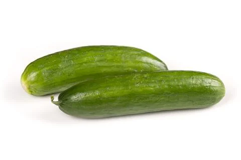 Fresh cucumbers on white background. Stock Photos