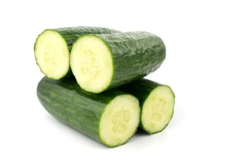 Fresh cucumbers on white Stock Photos