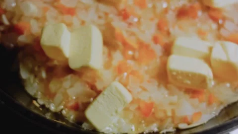 Fresh culinary workflow: slicing onion and bell pepper Stock Footage 342199442