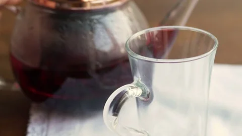 Fresh cup of hibiscus tea Stock Footage 71504206