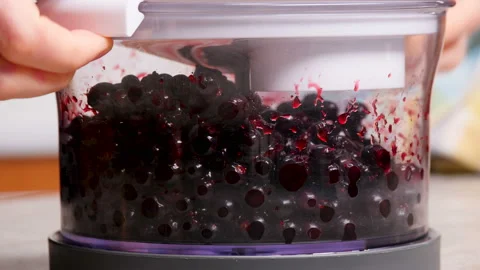 Fresh currant in a blender, close-up Stock Footage 91495560