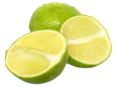 Fresh cut lime close up Stock Photos