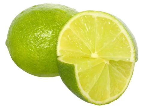 Fresh cut lime close up Stock Photos
