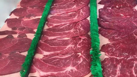 Fresh Cut Meat At Store Stock Footage 91420201