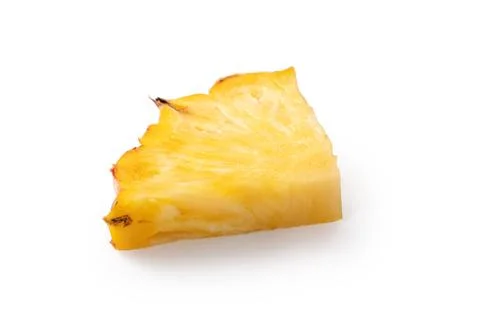 Fresh cut pineapple fruit isolated on white background with clipping path. Stock Photos