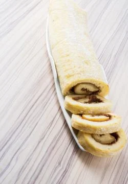 The fresh cut roll Foto stock
