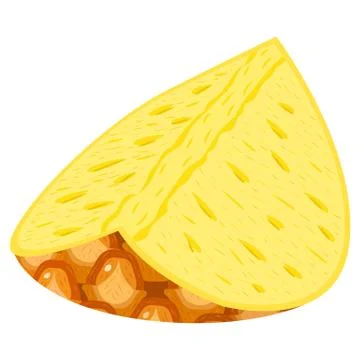 Fresh cut slice pineapple fruit isolated on white background. Summer fruits f Stock Illustration