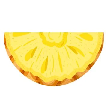 Fresh cut slice pineapple fruit isolated on white background. Summer fruits f Stock Illustration
