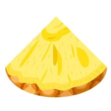 Fresh cut slice pineapple fruit isolated on white background. Summer fruits f Stock Illustration