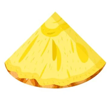 Fresh cut slice pineapple fruit isolated on white background. Summer fruits f Stock Illustration