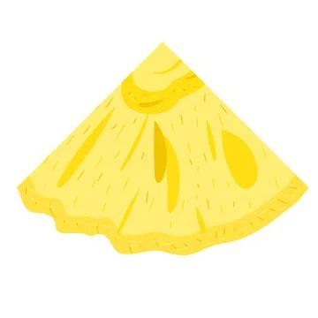 Fresh cut slice pineapple fruit isolated on white background. Summer fruits f Stock Illustration