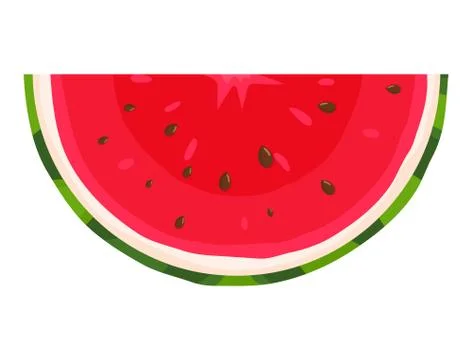 Fresh cut slice watermelon fruit isolated on white background. Summer fruits  Stock Illustration