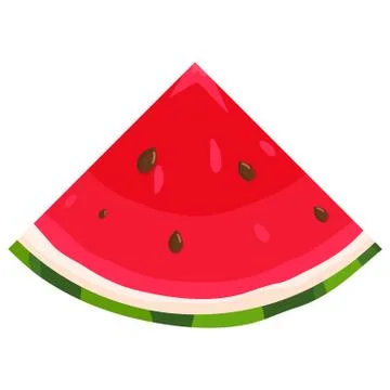Fresh cut slice watermelon fruit isolated on white background. Summer fruits  Stock Illustration