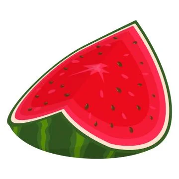 Fresh cut slice watermelon fruit isolated on white background. Summer fruits  Stock Illustration
