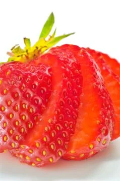 Fresh cut strawberry Stock Photos