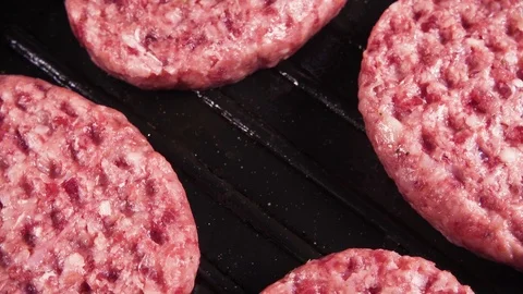 Fresh cutlets rotate background top view Stock Footage 101651187