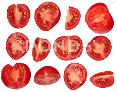 Fresh cutted tomatoes Stock Photos