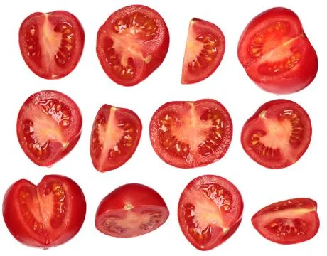Fresh cutted tomatoes Stock Photos