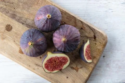Fresh dark figs Stock Photos