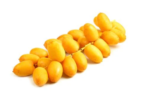 Fresh date fruit isolated on white Stock Photos