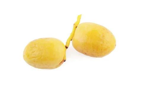 Fresh date fruit isolated on white background Stock Photos