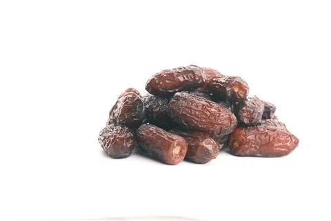Fresh date fruit isolated on white background Stock Photos