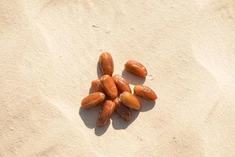 Fresh Dates on Desert Sand Stock Photos