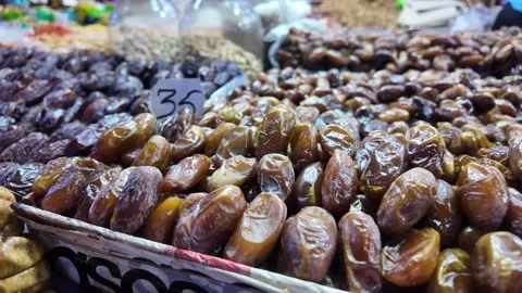 Fresh Dates at Souk El Had, Agadir, Morocco Stock-Footage 280828230