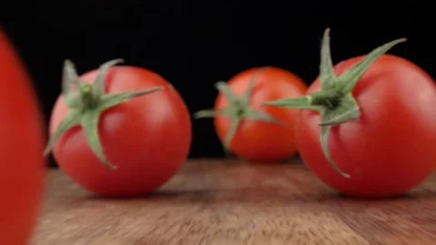Fresh delicious red tomatoes in macro 스톡 동영상 228633452