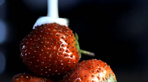 Fresh dessert of strawberries Stock Footage 65509290