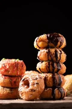 Fresh donuts close up Stock Photos