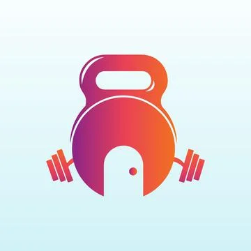 Fresh Door vector logo design with fitness icon Stock Illustration