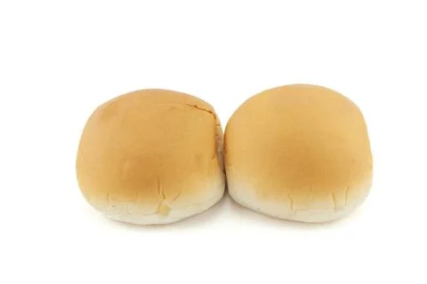 Fresh double bread isolated on white background Stock Photos