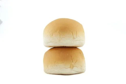 Fresh double bread isolated on white background Stock Photos