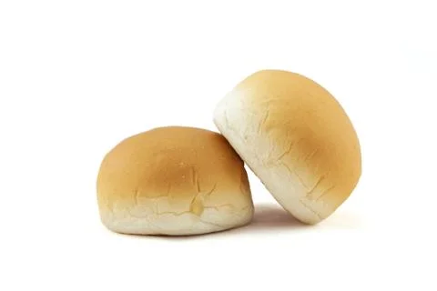 Fresh double bread isolated on white background Stock Photos