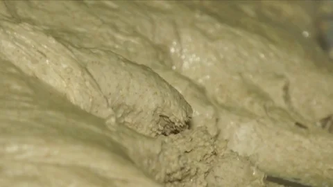 Fresh dough closeup. Baker hands shapes the dough Stock Footage 71815326