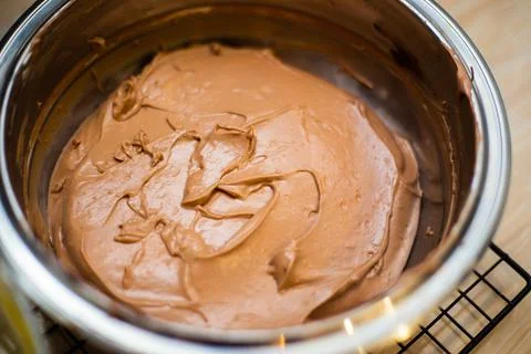 Fresh dough for the potion in the kitchen on the table Stock Photos