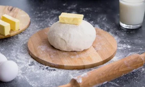 Fresh dough ready for baking Stock Photos