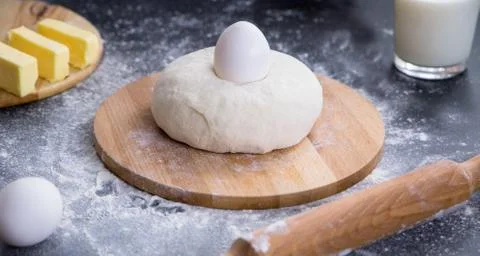Fresh dough ready for baking Stock Photos
