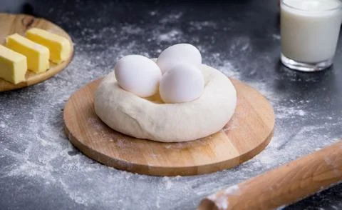 Fresh dough ready for baking Stock Photos