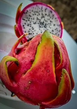 Fresh Dragon Fruit Featuring Pulp Stock Photos