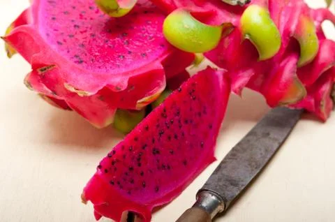Fresh dragon fruit Stock Photos