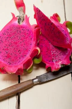 Fresh dragon fruit Stock Photos