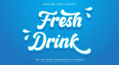 Fresh Drink editable text effect Template イラスト素材