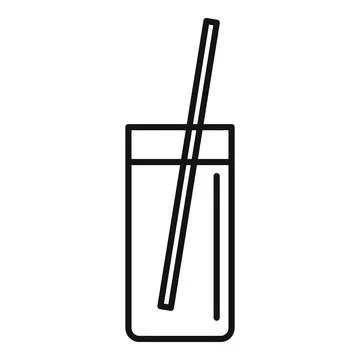 Fresh drink icon outline vector. Juice glass Ilustração Stock